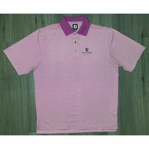 Footjoy Men's Golf Polo FJ Invitational Purple Striped Shirt‎ Size Large